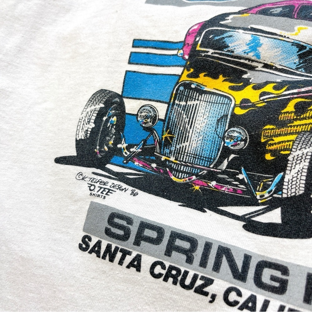 Vtg 1986 Hanes Cruise to the Coast Shirt, K. Telfer, Hot Rod O.Tee L 2-Sided - Picture 4 of 6